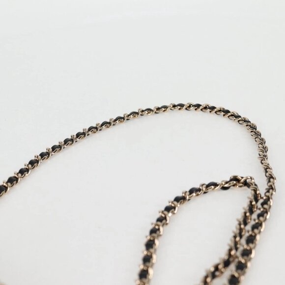 CHANEL Matelasse Checkered Flag Chain Shoulder Bag Nylon Beige CC Auth 125975M - Picture 9 of 16